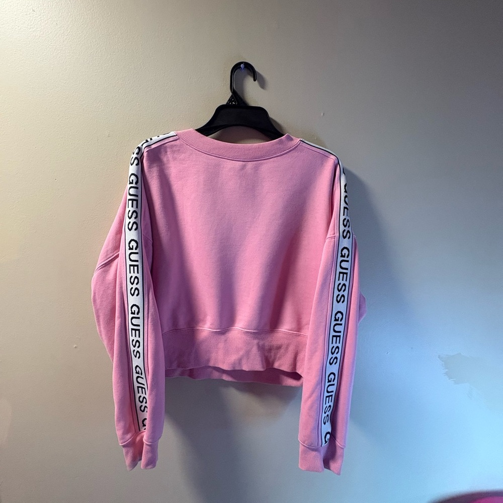 GUESS Pink Sweatshirt with Logo Sleeves